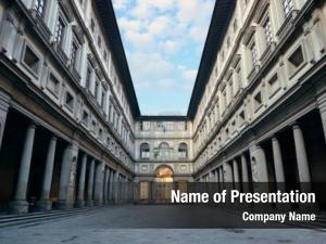 Piazzale uffizi gallery degli uffizi PowerPoint Template