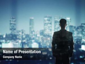 Young Businessman and City