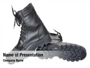 Army black leather boots 