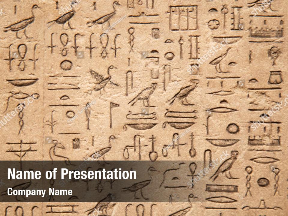 Wall Egyptian Hieroglyphs PowerPoint Template - Wall Egyptian ...