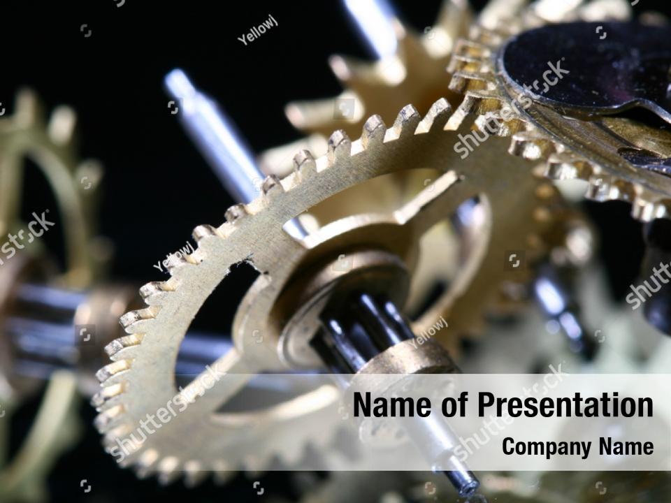 Engineering antique clock mechanism PowerPoint Template - Engineering ...