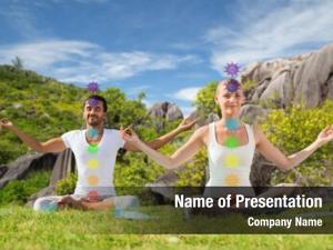 Outdoor mindfulness, spirituality yoga couple