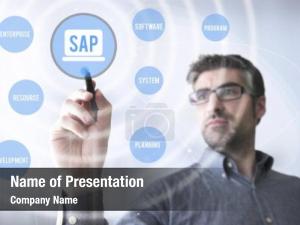 Button businessman touching sap pointer