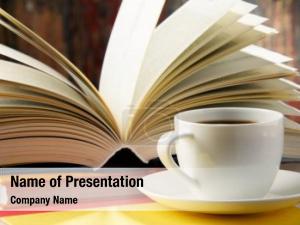 Cup composition books coffee  PowerPoint Template