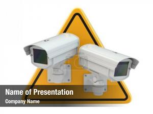 Surveillance black white camera (cctv) PowerPoint Template