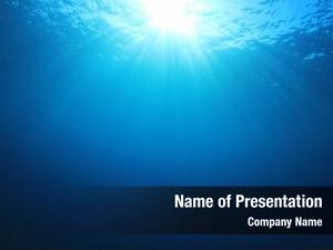 Underwater sunburst ocean PowerPoint Template - Underwater sunburst ...