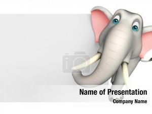 Cartoon rendered elephant character white