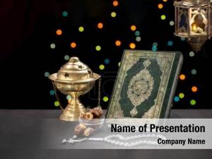 Objects ramadan celebration over defocused
