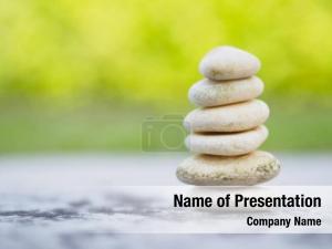 Stacked balance stones pyramid soft PowerPoint Template