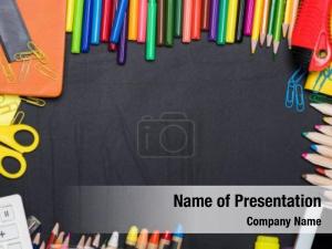 Frame top view colorful school PowerPoint Template