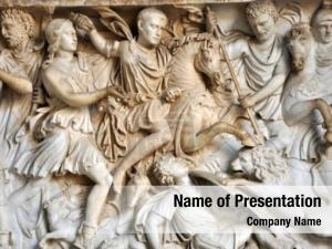Ancient bas relief sculpture roman soldiers