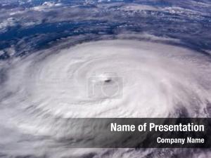 Planet typhoon over earth satellite PowerPoint Template