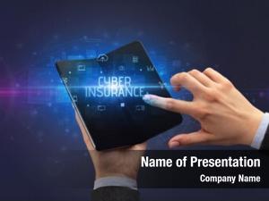 Foldable businessman holding smartphone cyber