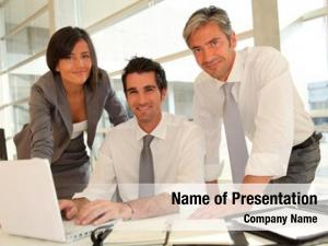 Having sales team business presentation