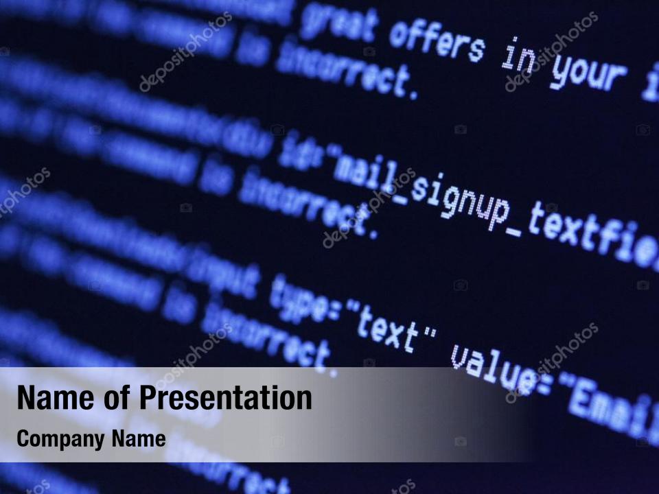 Download Script closeup java html code PowerPoint Template - Script ...