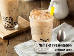 Bubble homemade milk tea tapioca PowerPoint Template