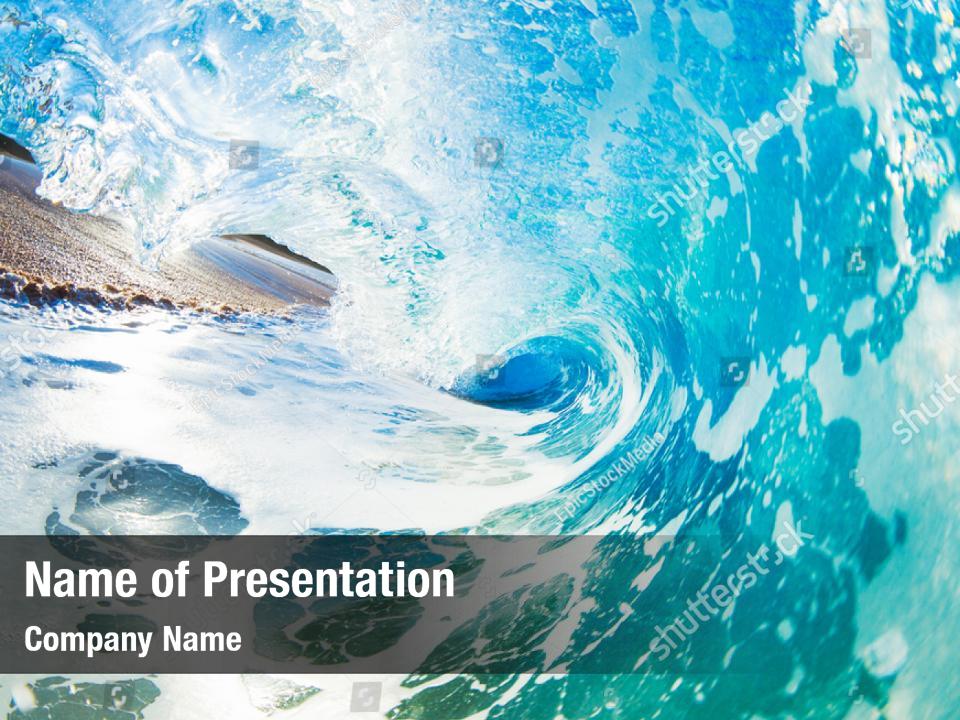 Sea coast with waves PowerPoint Template Sea coast with waves