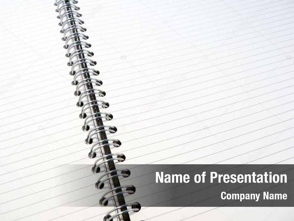 Notebook spiral notepad PowerPoint Template Notebook spiral notepad