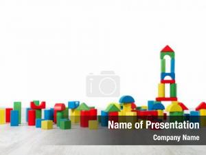 Wooden geometric toys PowerPoint Template