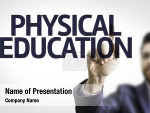 Text physical education teacher class PowerPoint Template