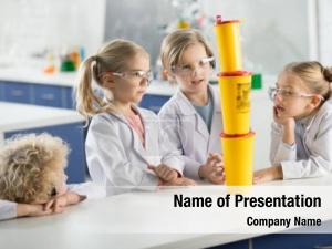 Science four kids laboratory wearing