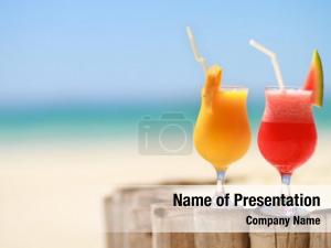 Fresh two tropical juices tropical PowerPoint Template