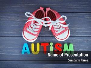 Kids word autism shoes wooden PowerPoint Template