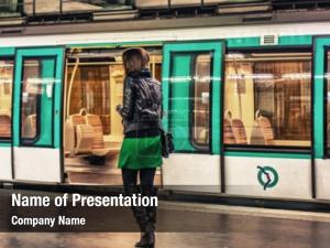 Paris, metro train france  PowerPoint Template