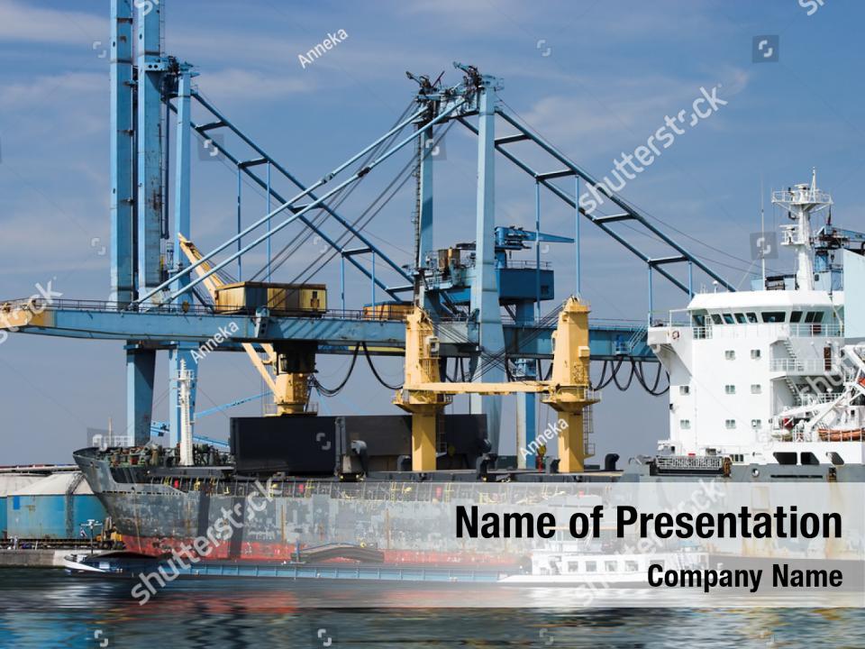 Industrial being container ship PowerPoint Template - Industrial being ...