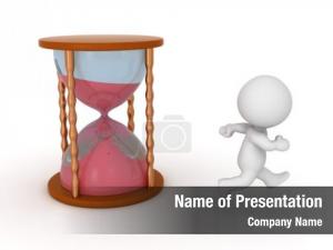 Hourglass character running   PowerPoint Template