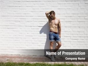 Shirtless Naked Very Muscular Powerpoint Template Shirtless Naked