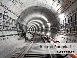 Subway rail tracks tunnel 