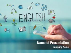 Person english concept holding smartphone
