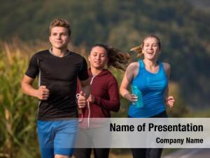 People group young jogging country