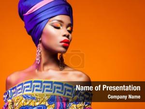 Bright african woman dress orange