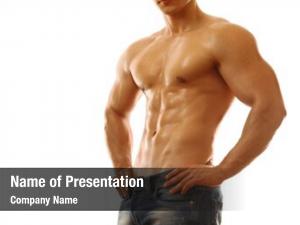 Bodybuilding Muscular Shirtless Bearded Powerpoint Template