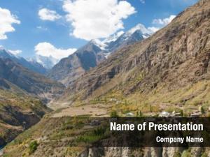 Landscape himalayan village himalayas along PowerPoint Template