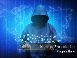 Silhouette computer hacker hooded man