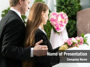 Woman mourning man funeral pink