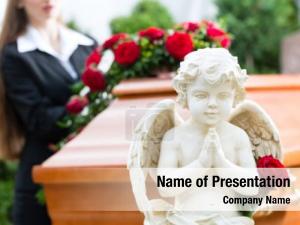 Funeral mourning woman red rose