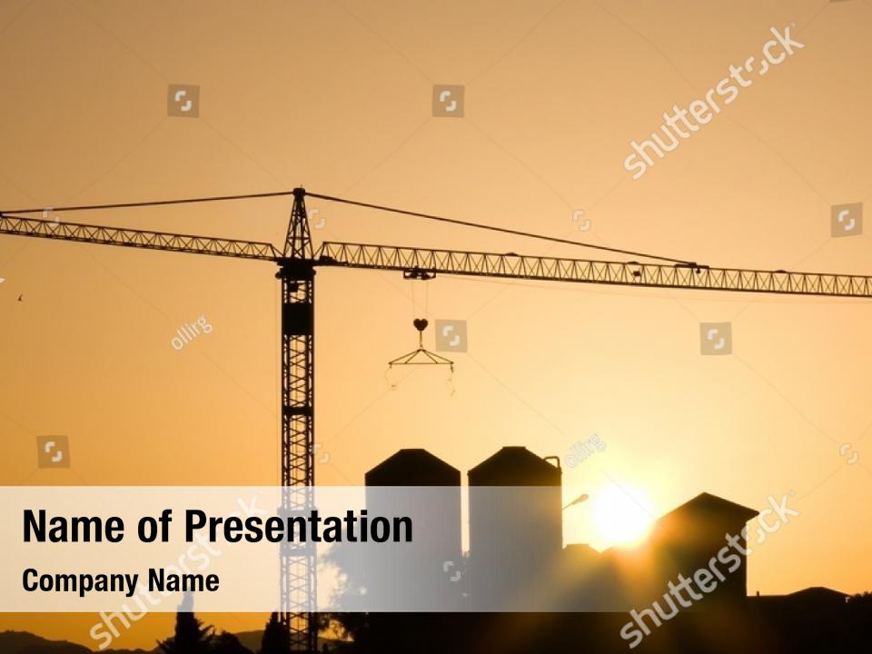 Scaffolding Building Building Crane PowerPoint Template - Scaffolding ...