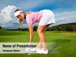 Golf young female player course