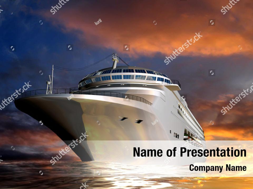 Sailing cargo ship PowerPoint Template - Sailing cargo ship PowerPoint ...