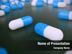 White heap blue round capsule PowerPoint Template