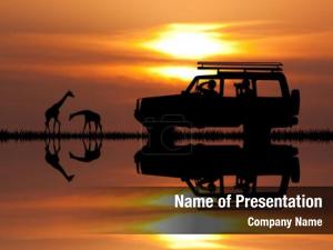 Safari illustration jeep sunset 