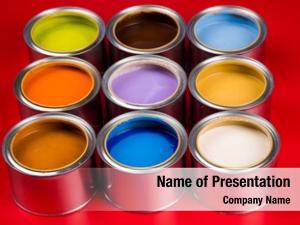 Color paint cans palette, red