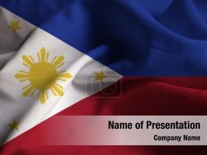 Philippines closeup ruffled flag, philippines