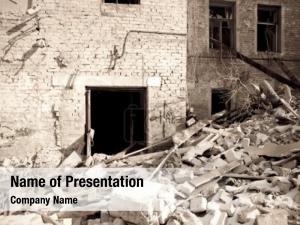 After abandoned house earthquake  PowerPoint Template