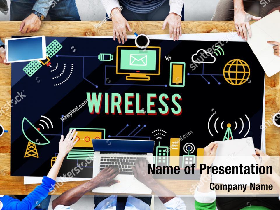 Telecommunication Wireless Router Network PowerPoint Template 