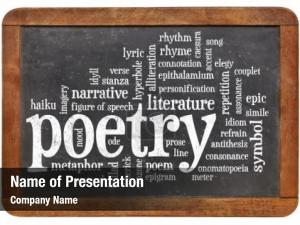 Cloud poetry word vintage blackboard PowerPoint Template